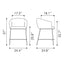 Banco Mostrador para Cantina - ZUO ESSEN - Varios Colores - Asiento y Respaldo Tapizados en Tejido Texturizado - Marfil