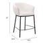 Banco Mostrador para Cantina - ZUO ESSEN - Varios Colores - Asiento y Respaldo Tapizados en Tejido Texturizado - Marfil