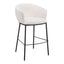 Banco Alto para Barra de Hotel - ZUO ESSEN - Varios Colores - Asiento y Respaldo Tapizados en Tejido Texturizado - Marfil