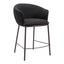 Banco Mostrador para Cantina - ZUO ESSEN - Varios Colores - Asiento y Respaldo Tapizados en Tejido Texturizado - Negro y Bronce