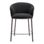 Banco Mostrador para Cantina - ZUO ESSEN - Varios Colores - Asiento y Respaldo Tapizados en Tejido Texturizado - Negro y Bronce