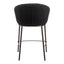 Banco Mostrador para Cantina - ZUO ESSEN - Varios Colores - Asiento y Respaldo Tapizados en Tejido Texturizado - Negro y Bronce