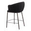 Banco Mostrador para Cantina - ZUO ESSEN - Varios Colores - Asiento y Respaldo Tapizados en Tejido Texturizado - Negro y Bronce