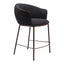 Banco Mostrador para Cantina - ZUO ESSEN - Varios Colores - Asiento y Respaldo Tapizados en Tejido Texturizado - Negro y Bronce