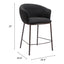 Banco Mostrador para Cantina - ZUO ESSEN - Varios Colores - Asiento y Respaldo Tapizados en Tejido Texturizado - Negro y Bronce