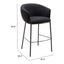Banco Alto para Barra de Hotel - ZUO ESSEN - Varios Colores - Asiento y Respaldo Tapizados en Tejido Texturizado - Negro y Bronce