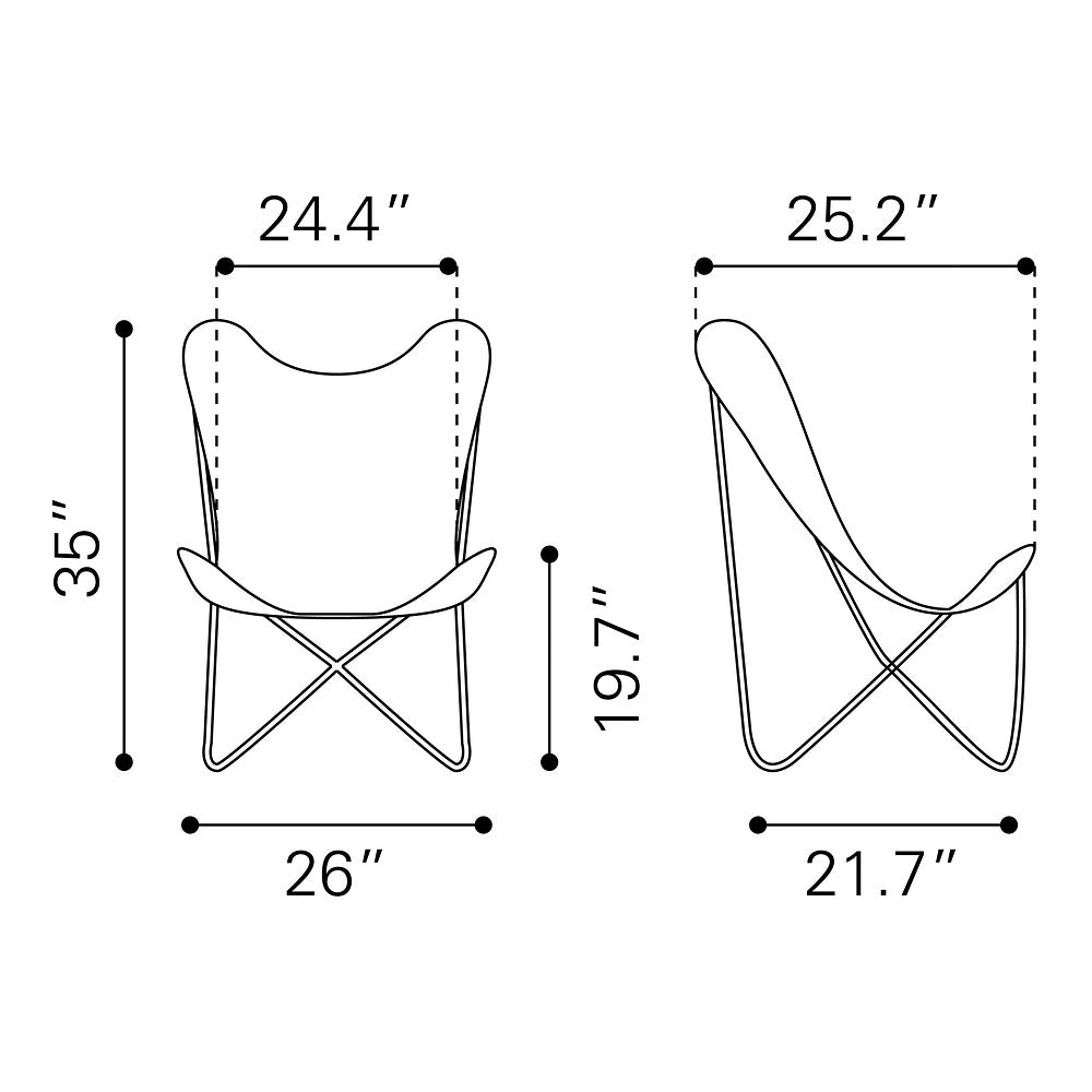 Sillón Ocasional para Sala de Espera - ZUO MARE - Multicolor - Asiento y Respaldo Tapizados en Tejido Texturizado