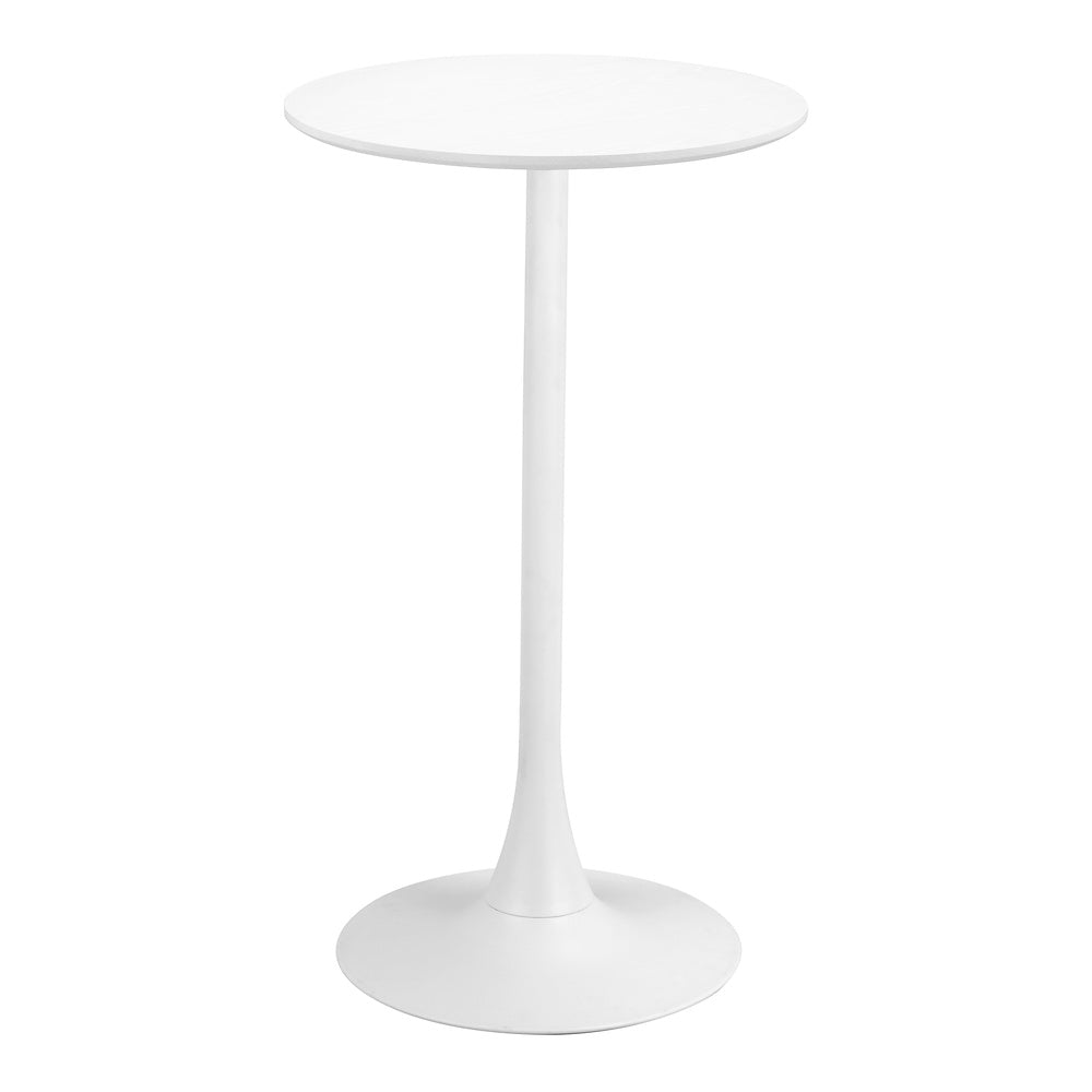 Mesa Alta para Barra de Cafetería - ZUO AURAY - Varios Colores - Cubierta de MDF Símil Madera y Estructura de Acero con Recubrimiento en Polvo - Blanco