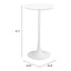 Mesa Alta para Barra de Cafetería - ZUO AURAY - Varios Colores - Cubierta de MDF Símil Madera y Estructura de Acero con Recubrimiento en Polvo - Blanco