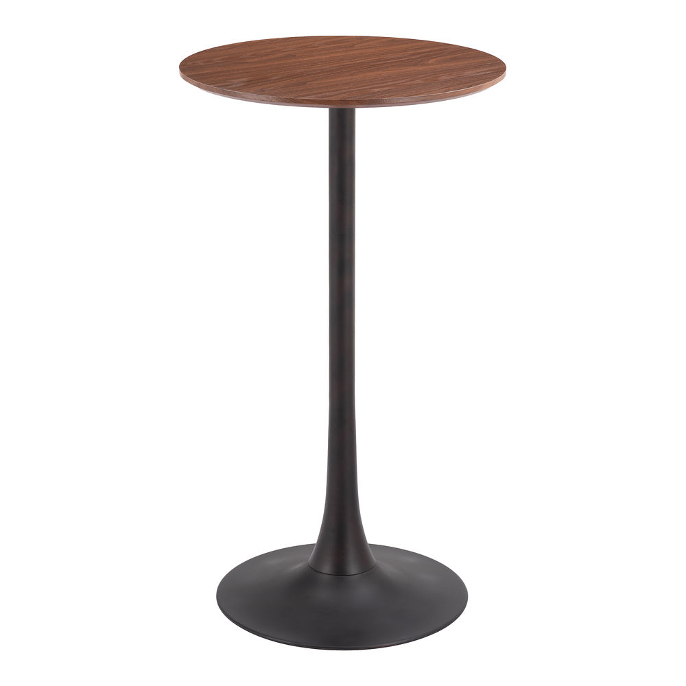 Mesa Alta para Barra de Cafetería - ZUO AURAY - Varios Colores - Cubierta de MDF Símil Madera y Estructura de Acero con Recubrimiento en Polvo - Café