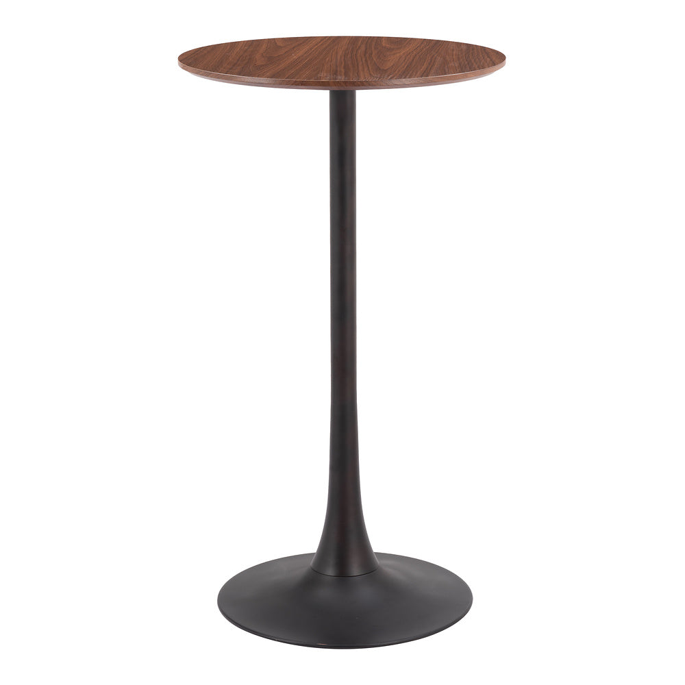 Mesa Alta para Barra de Cafetería - ZUO AURAY - Varios Colores - Cubierta de MDF Símil Madera y Estructura de Acero con Recubrimiento en Polvo - Café