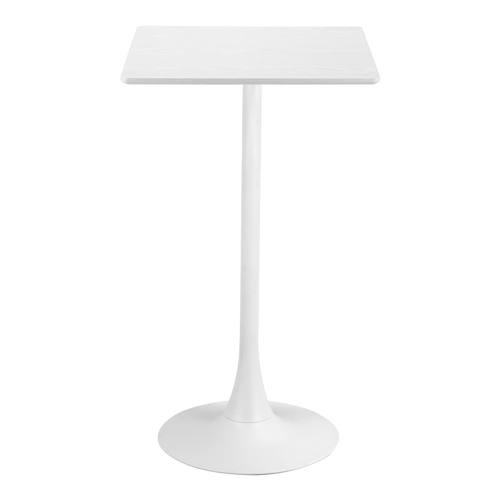 Mesa Alta para Snack Bar - ZUO VALLETA - Varios Colores - Cubierta de MDF Símil Madera y Estructura de Acero con Recubrimiento en Polvo - Blanco