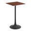 Mesa Alta para Snack Bar - ZUO VALLETA - Varios Colores - Cubierta de MDF Símil Madera y Estructura de Acero con Recubrimiento en Polvo - Café