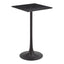 Mesa Alta para Snack Bar - ZUO VALLETA - Varios Colores - Cubierta de MDF Símil Madera y Estructura de Acero con Recubrimiento en Polvo - Negro