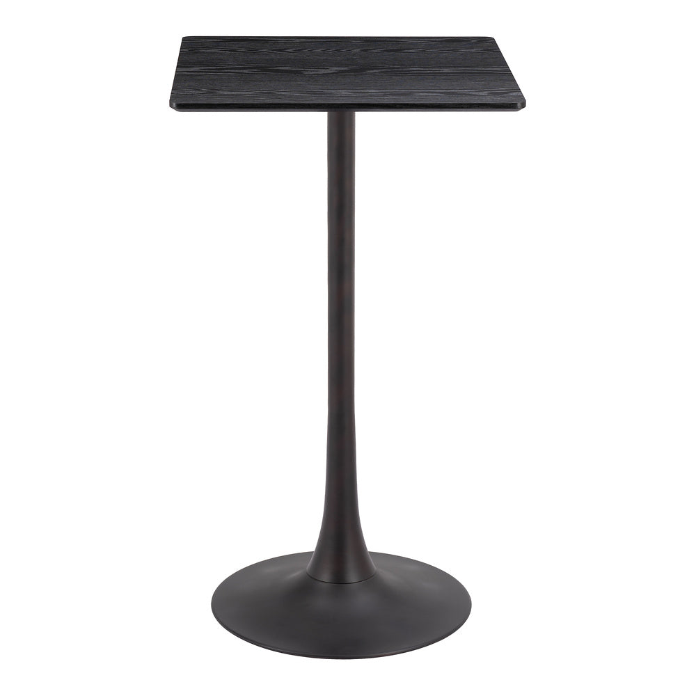 Mesa Alta para Snack Bar - ZUO VALLETA - Varios Colores - Cubierta de MDF Símil Madera y Estructura de Acero con Recubrimiento en Polvo - Negro