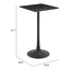 Mesa Alta para Snack Bar - ZUO VALLETA - Varios Colores - Cubierta de MDF Símil Madera y Estructura de Acero con Recubrimiento en Polvo - Negro