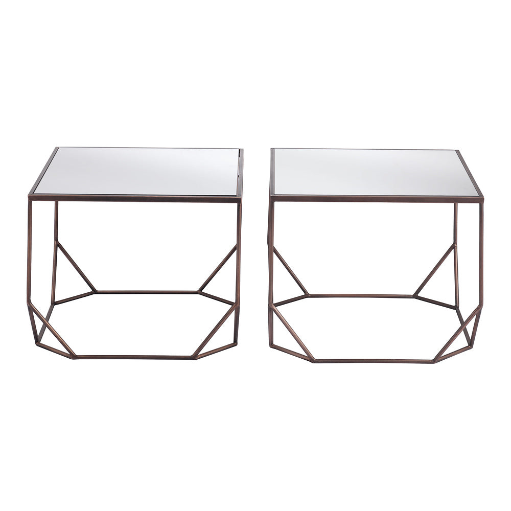 Mesa de Centro para Sala de Espera - ZUO ARZON - Bronce - Cubierta de MDF y Estructura de Acero Pintado