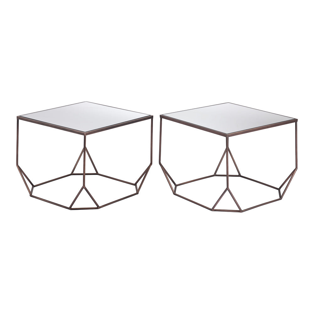 Mesa de Centro para Sala de Espera - ZUO ARZON - Bronce - Cubierta de MDF y Estructura de Acero Pintado
