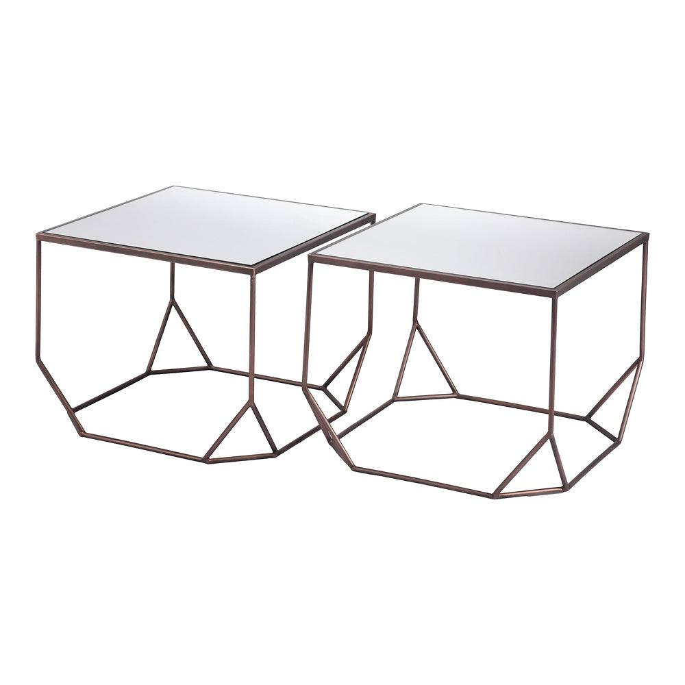 Mesa de Centro para Sala de Espera - ZUO ARZON - Bronce - Cubierta de MDF y Estructura de Acero Pintado