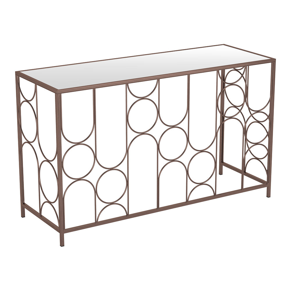Mesa Consola para Área de Descanso - ZUO CONVALE - Bronce - Cubierta de MDF y Estructura de Acero Pintado