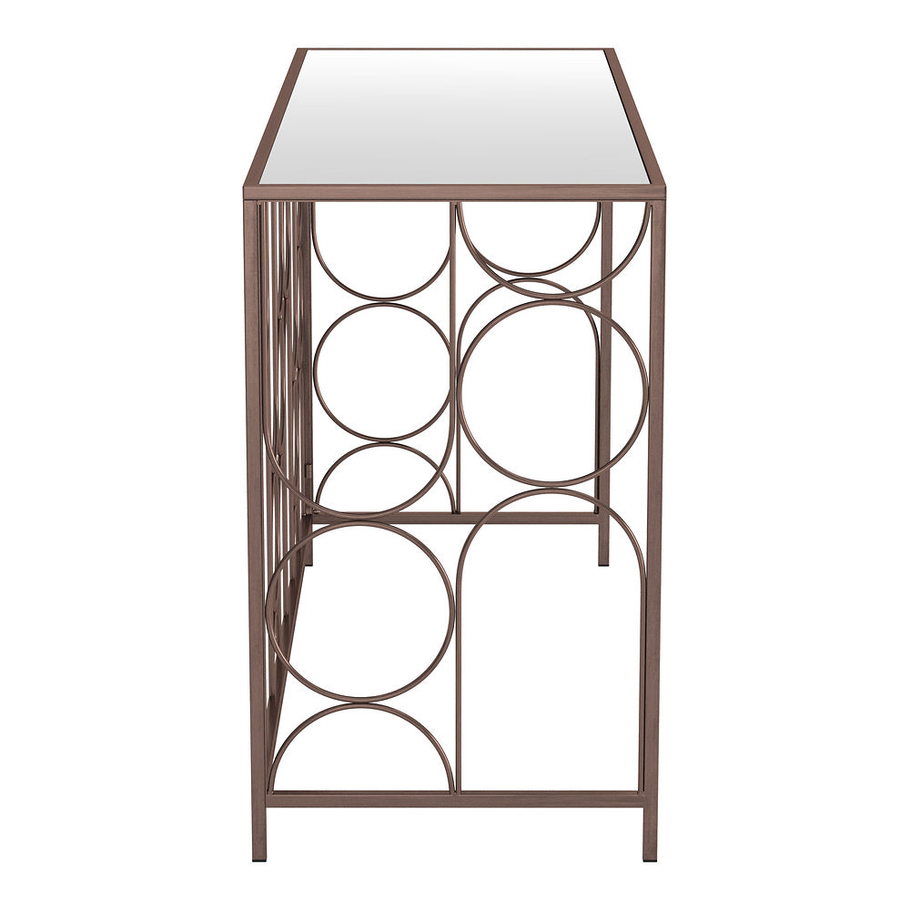Mesa Consola para Área de Descanso - ZUO CONVALE - Bronce - Cubierta de MDF y Estructura de Acero Pintado