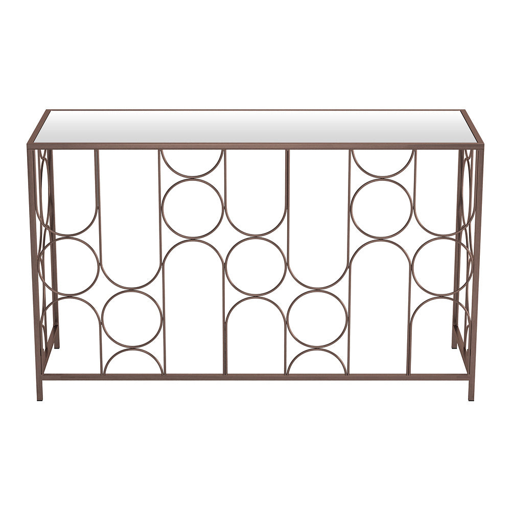 Mesa Consola para Área de Descanso - ZUO CONVALE - Bronce - Cubierta de MDF y Estructura de Acero Pintado