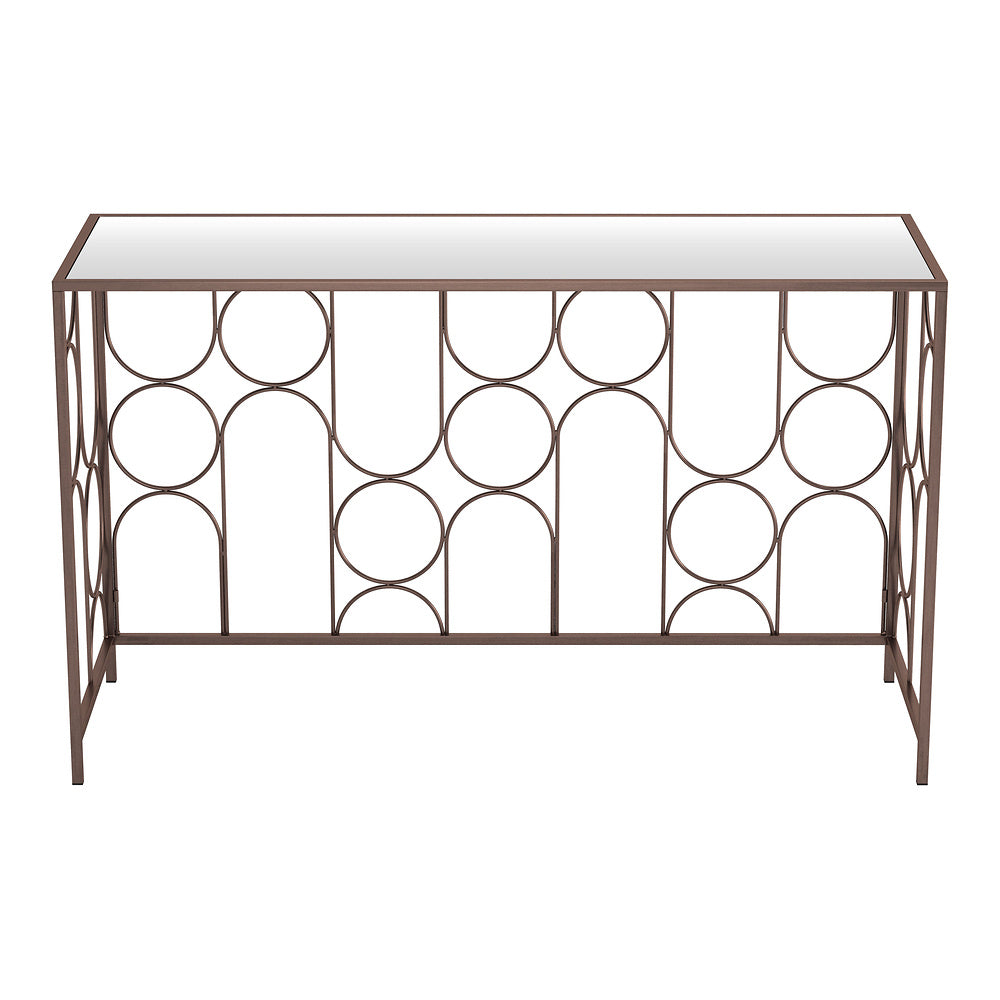 Mesa Consola para Área de Descanso - ZUO CONVALE - Bronce - Cubierta de MDF y Estructura de Acero Pintado