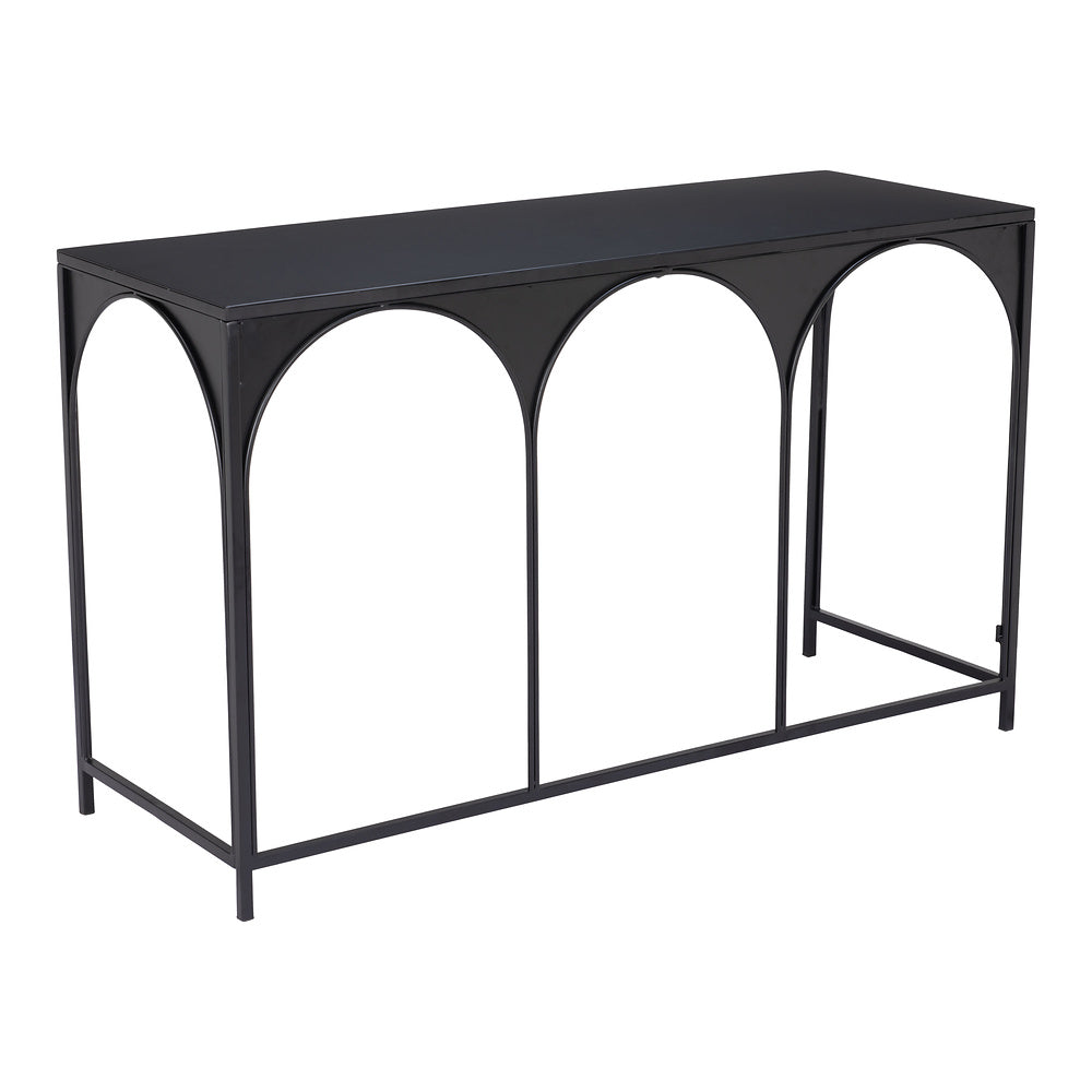 Mesa Consola para Sala de Espera - ZUO LORIET - Negro - Estructura y Cubierta en Acero Pintado