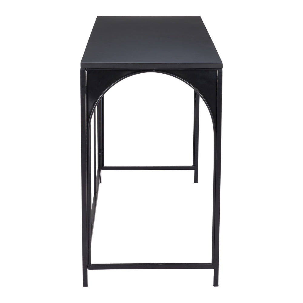 Mesa Consola para Sala de Espera - ZUO LORIET - Negro - Estructura y Cubierta en Acero Pintado