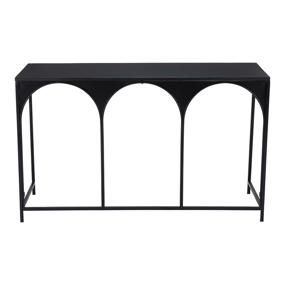 Mesa Consola para Sala de Espera - ZUO LORIET - Negro - Estructura y Cubierta en Acero Pintado