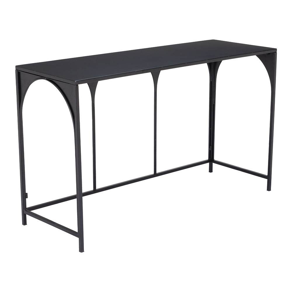 Mesa Consola para Sala de Espera - ZUO LORIET - Negro - Estructura y Cubierta en Acero Pintado
