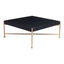 Mesa de Centro para Sala de Espera - ZUO NAZAIRE - Negro - Cubierta de Madera de Abeto Pintada y Estructura de Acero Pintado