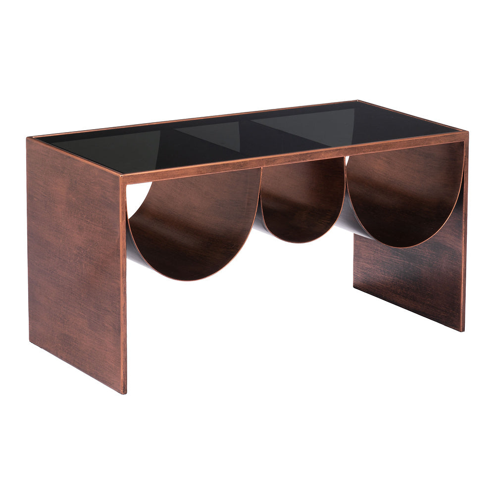 Mesa de Centro para Consultorio - ZUO AVEIRO - Varios Colores - Cubierta de Vidrio Templado Entintado y Estructura de Acero con Recubrimiento en Polvo