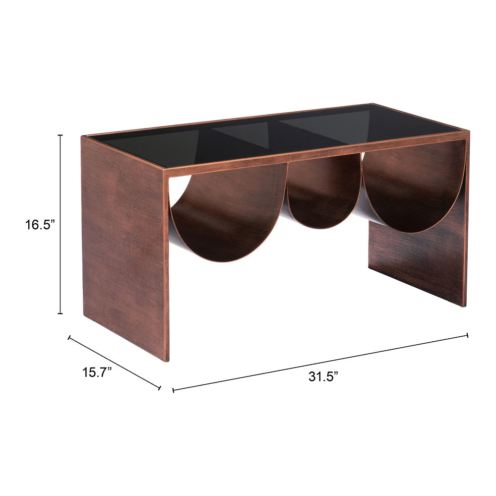 Mesa de Centro para Consultorio - ZUO AVEIRO - Varios Colores - Cubierta de Vidrio Templado Entintado y Estructura de Acero con Recubrimiento en Polvo