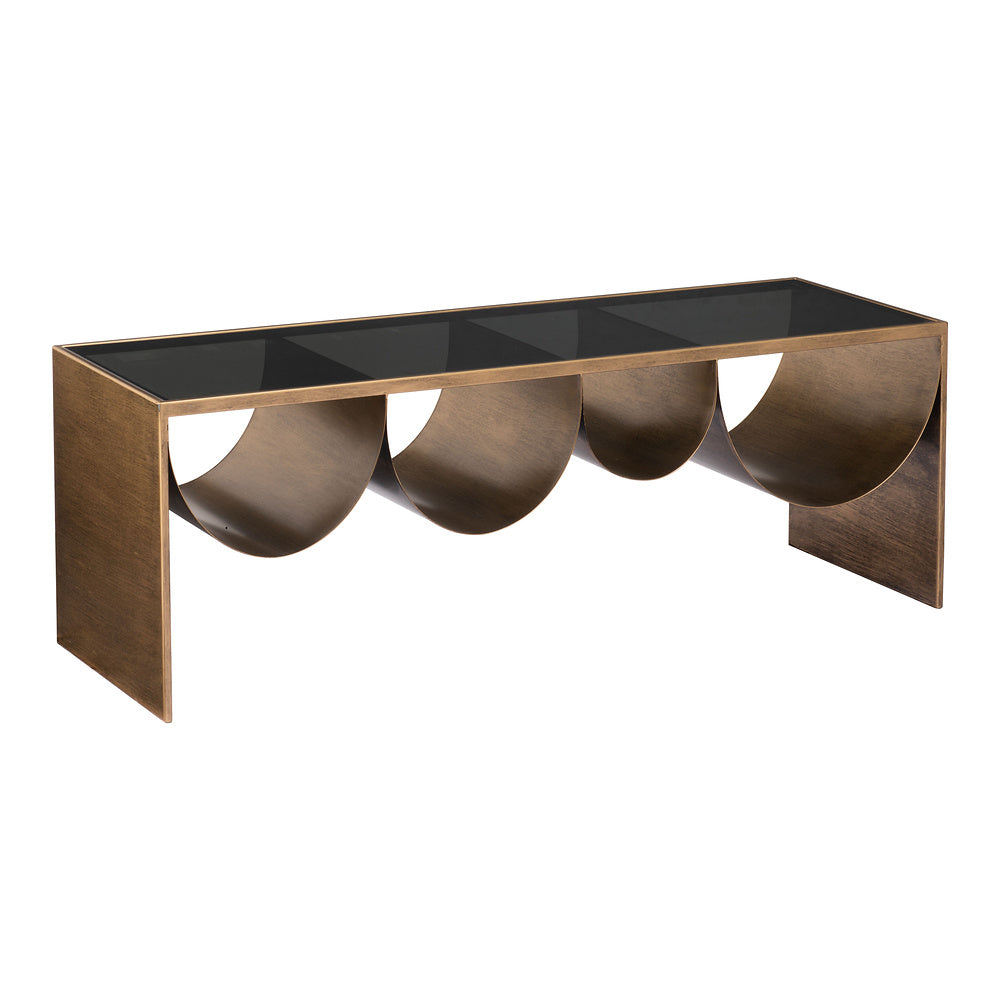 Mesa de Centro para Sala de Espera - ZUO REED - Varios Colores - Cubierta de Vidrio Templado Entintado y Estructura de Acero con Recubrimiento en Polvo