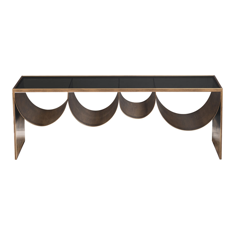 Mesa de Centro para Sala de Espera - ZUO REED - Varios Colores - Cubierta de Vidrio Templado Entintado y Estructura de Acero con Recubrimiento en Polvo