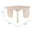 Mesa de Centro para Habitación de Hotel - ZUO NADOR - Natural - Cubierta de Mármol Botticino y Estructura de MDF