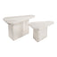 Mesa de Centro para Sala de Espera - ZUO NAVIDIC - Blanco Decapado - Cubierta de Madera de Acacia Blanqueada y Estructura de Madera de Acacia
