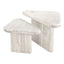Mesa de Centro para Sala de Espera - ZUO NAVIDIC - Blanco Decapado - Cubierta de Madera de Acacia Blanqueada y Estructura de Madera de Acacia