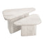 Mesa de Centro para Sala de Espera - ZUO NAVIDIC - Blanco Decapado - Cubierta de Madera de Acacia Blanqueada y Estructura de Madera de Acacia