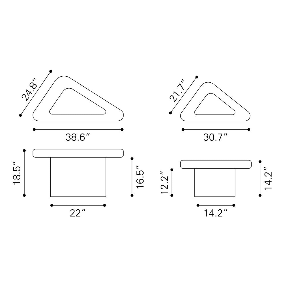 Mesa de Centro para Sala de Espera - ZUO NAVIDIC - Blanco Decapado - Cubierta de Madera de Acacia Blanqueada y Estructura de Madera de Acacia