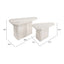 Mesa de Centro para Sala de Espera - ZUO NAVIDIC - Blanco Decapado - Cubierta de Madera de Acacia Blanqueada y Estructura de Madera de Acacia