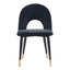 Silla Comercial para Hotel - ZUO MENLO - Varios Colores - Asiento y Respaldo Tapizados en Tela Tipo Terciopelo - Negro