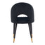 Silla Comercial para Hotel - ZUO MENLO - Varios Colores - Asiento y Respaldo Tapizados en Tela Tipo Terciopelo - Negro