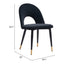 Silla Comercial para Hotel - ZUO MENLO - Varios Colores - Asiento y Respaldo Tapizados en Tela Tipo Terciopelo - Negro