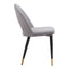 Silla Comercial para Hotel - ZUO MENLO - Varios Colores - Asiento y Respaldo Tapizados en Tela Tipo Terciopelo - Gris