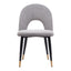 Silla Comercial para Hotel - ZUO MENLO - Varios Colores - Asiento y Respaldo Tapizados en Tela Tipo Terciopelo - Gris
