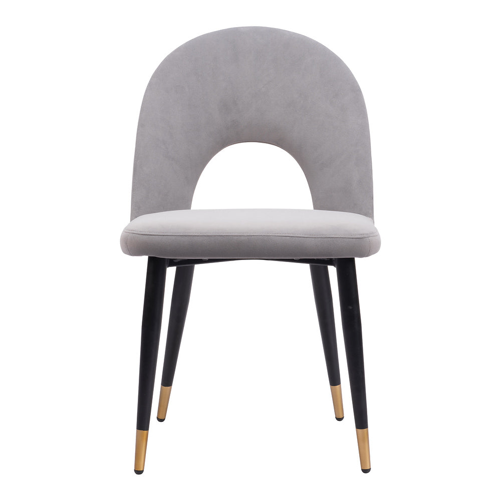 Silla Comercial para Hotel - ZUO MENLO - Varios Colores - Asiento y Respaldo Tapizados en Tela Tipo Terciopelo - Gris