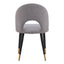 Silla Comercial para Hotel - ZUO MENLO - Varios Colores - Asiento y Respaldo Tapizados en Tela Tipo Terciopelo - Gris