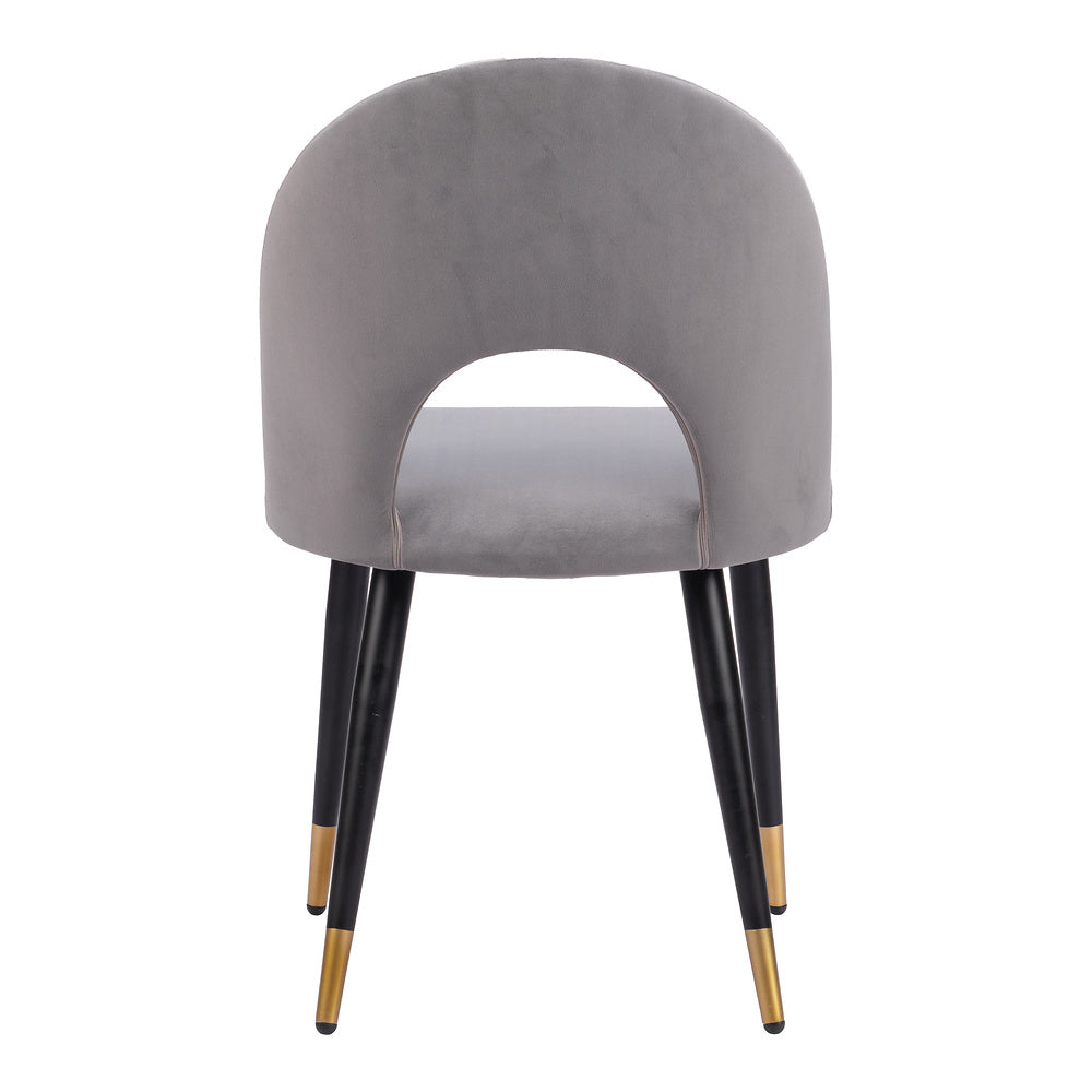 Silla Comercial para Hotel - ZUO MENLO - Varios Colores - Asiento y Respaldo Tapizados en Tela Tipo Terciopelo - Gris